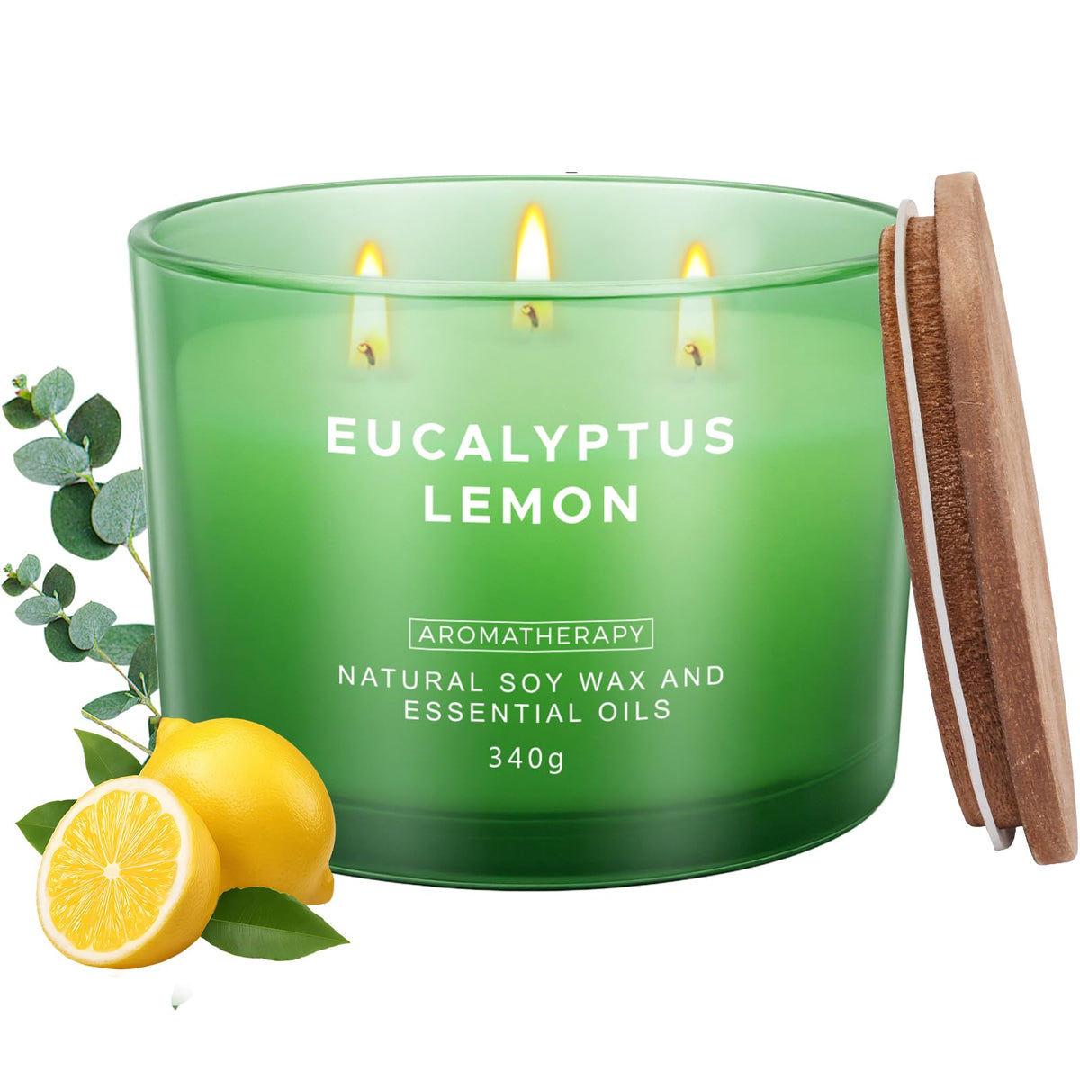 Aottom eucalyptus lemon candle in a jar to refresh your living room ambiance