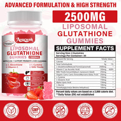 Aouewnk Glutathione Gummies closeup highlighting chewy texture and liposomal formula