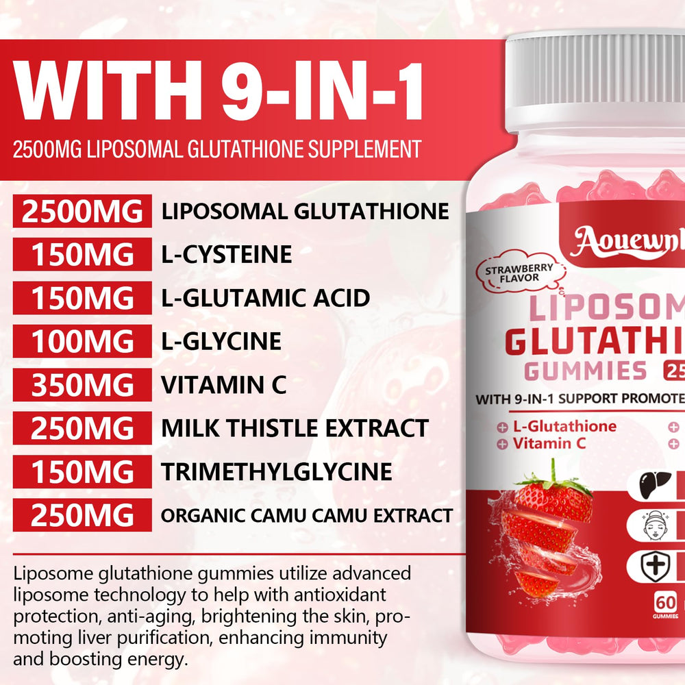 Aouewnk Glutathione Gummies pack scene emphasizing convenience for on the go use
