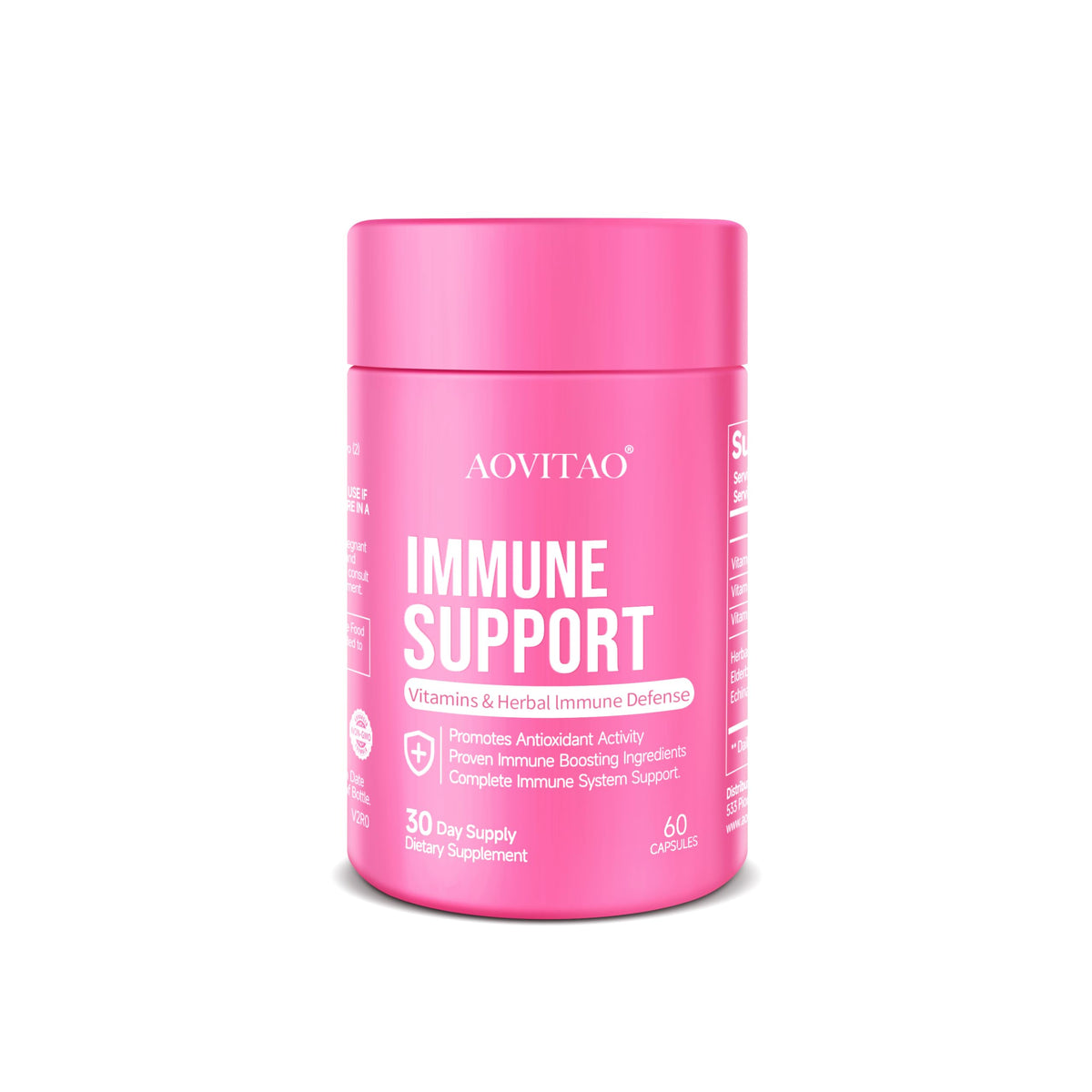 AOVITAO immune support bottle front with natural herbal blend for daily resilience