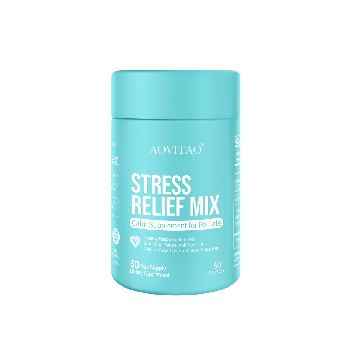 AOVITAO Nighttime Relaxation capsules bottle front for a calm evening routine.