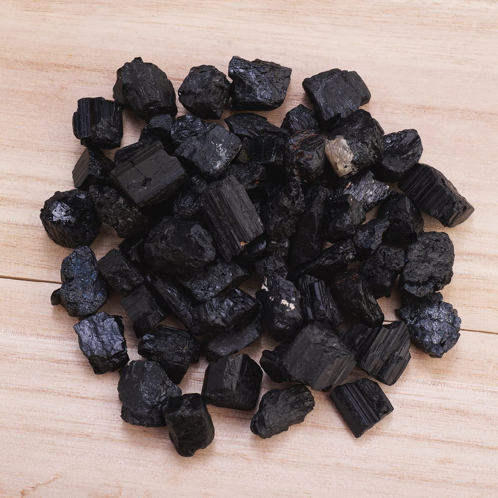 Apengshi Black Tourmaline stone bulk chunk for yoga or meditation spaces.