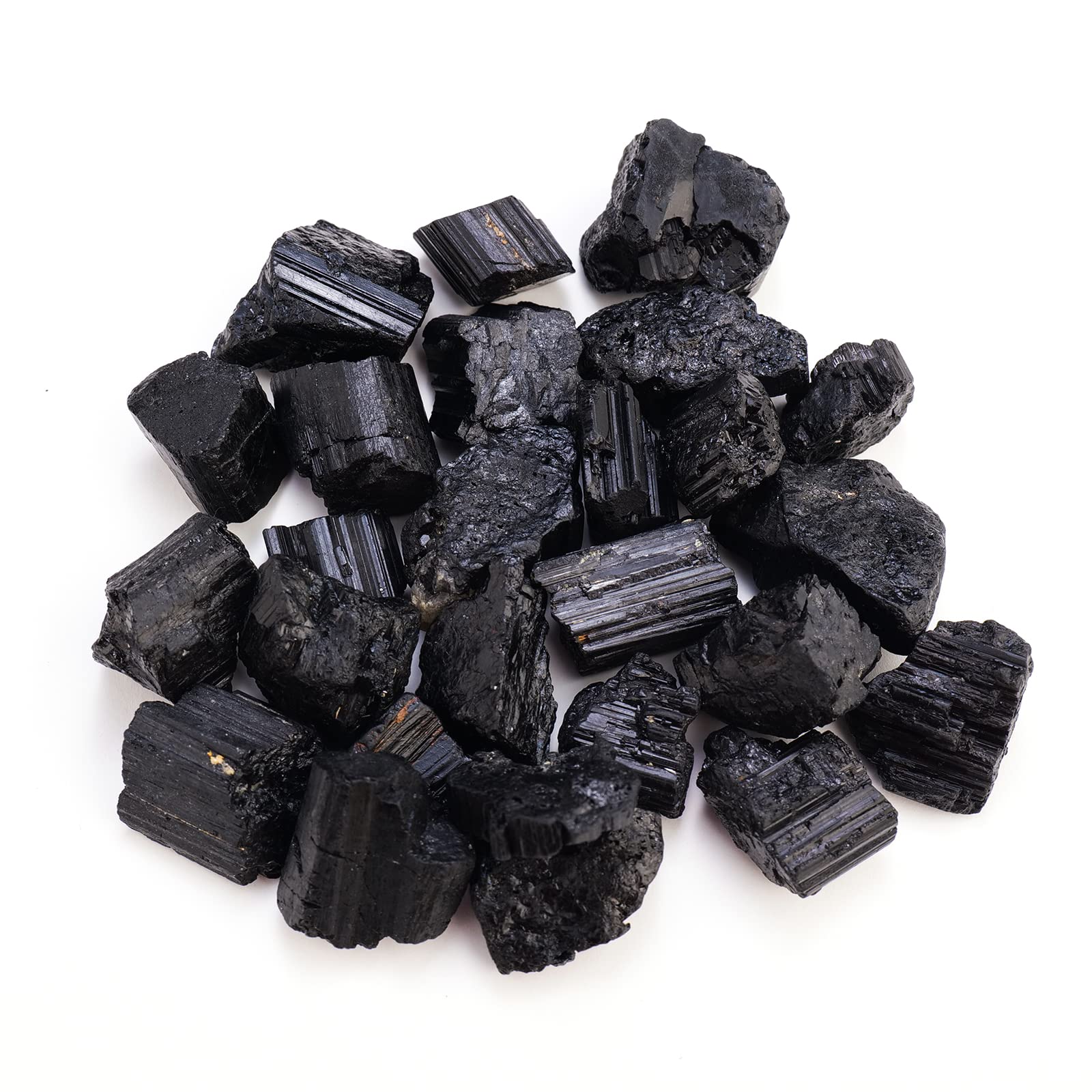 Apengshi Black Tourmaline raw stone pack, ideal for jewelry making and grounding.
