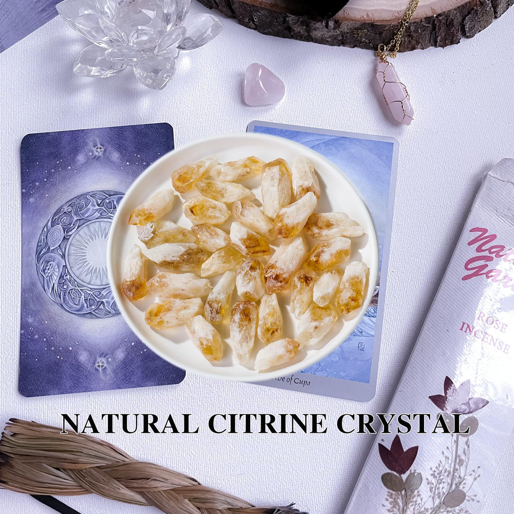 Apengshi Citrine Points suit garden or aquarium decor with warm hues