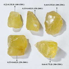 Apengshi Citrine raw crystal close-up highlighting color and texture.