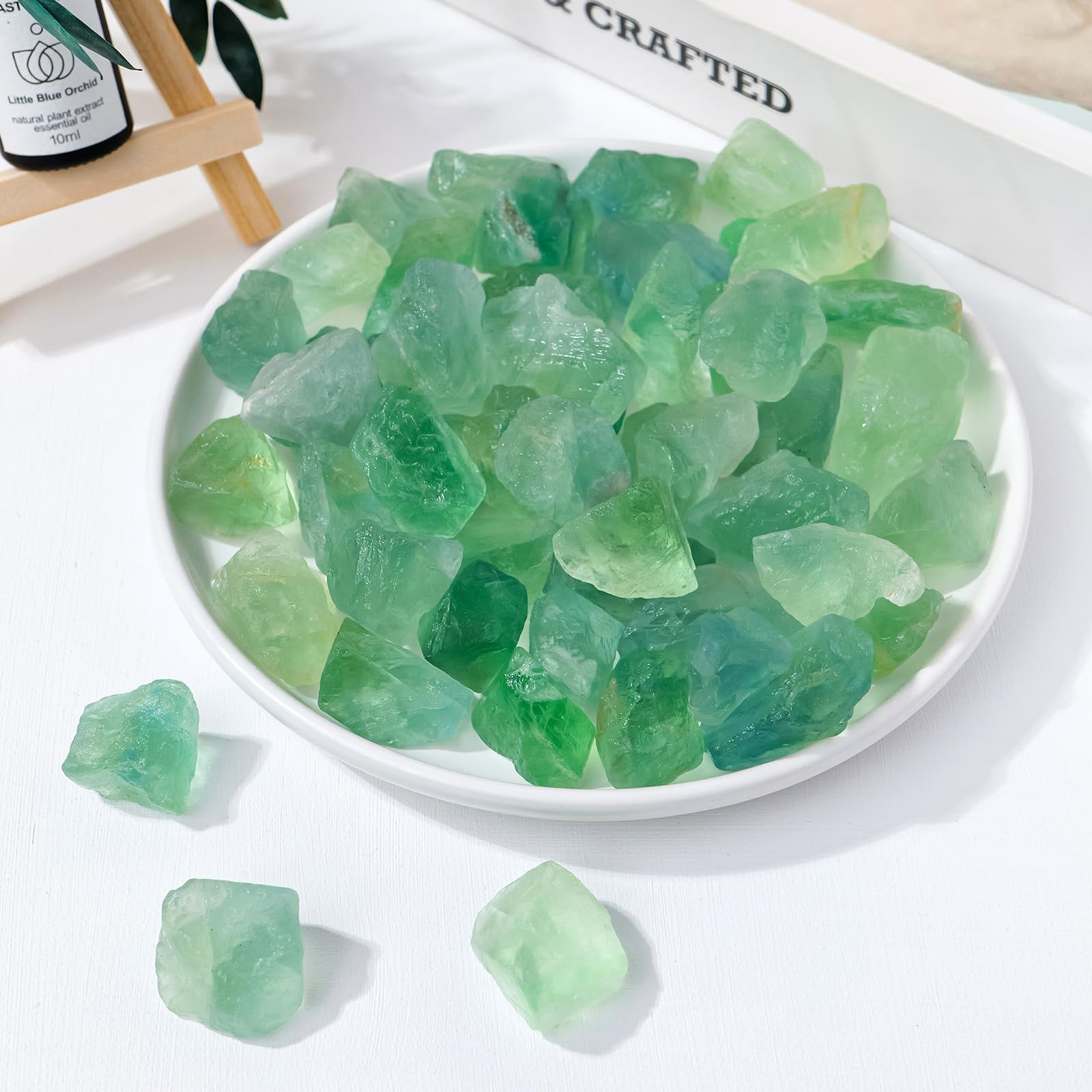 Apengshi Green Fluorite raw stone adds natural décor to garden or tank