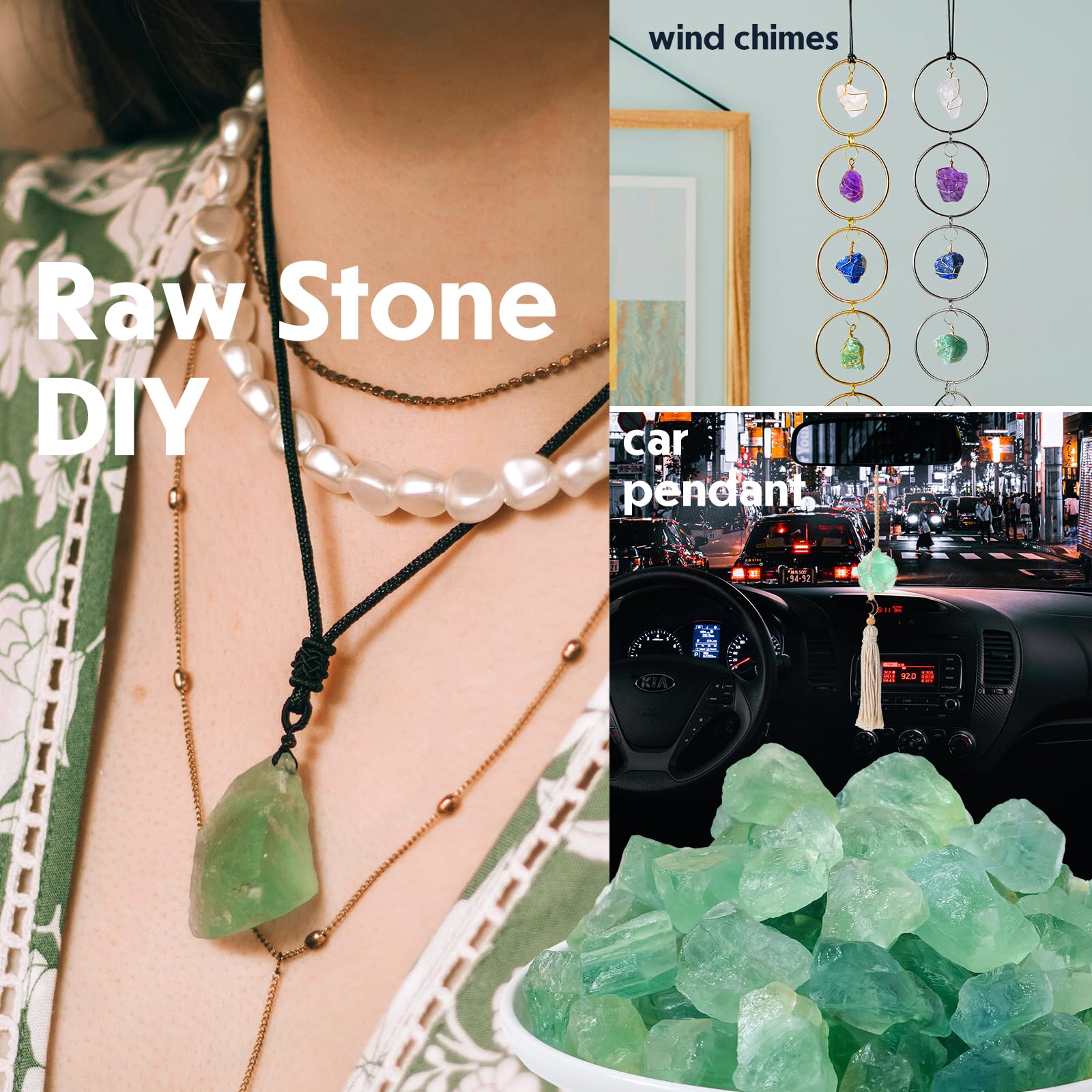 Apengshi Green Fluorite raw stone showcases natural inclusions and crystal beauty