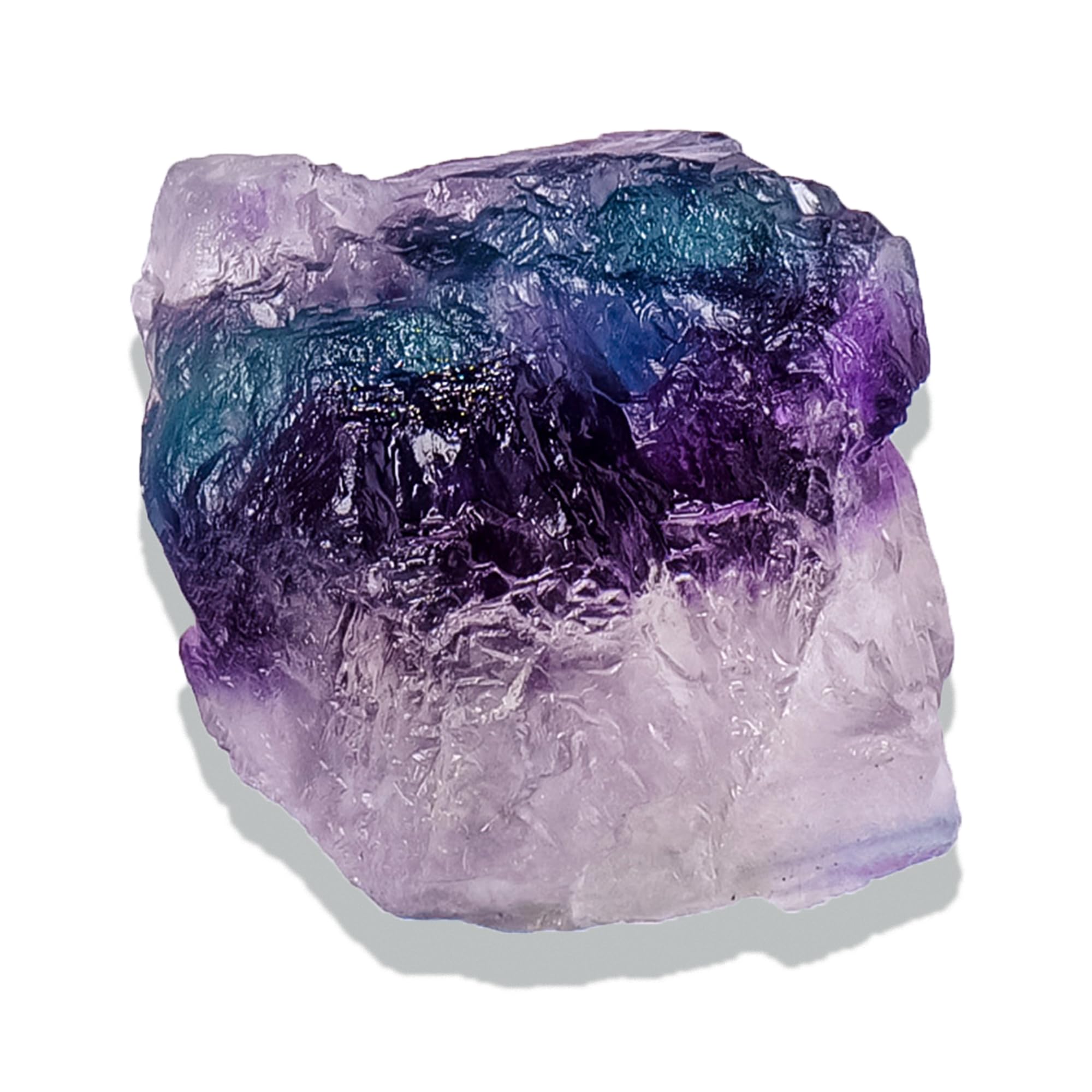 Apengshi Rainbow Fluorite raw stone ready for meditation and display.