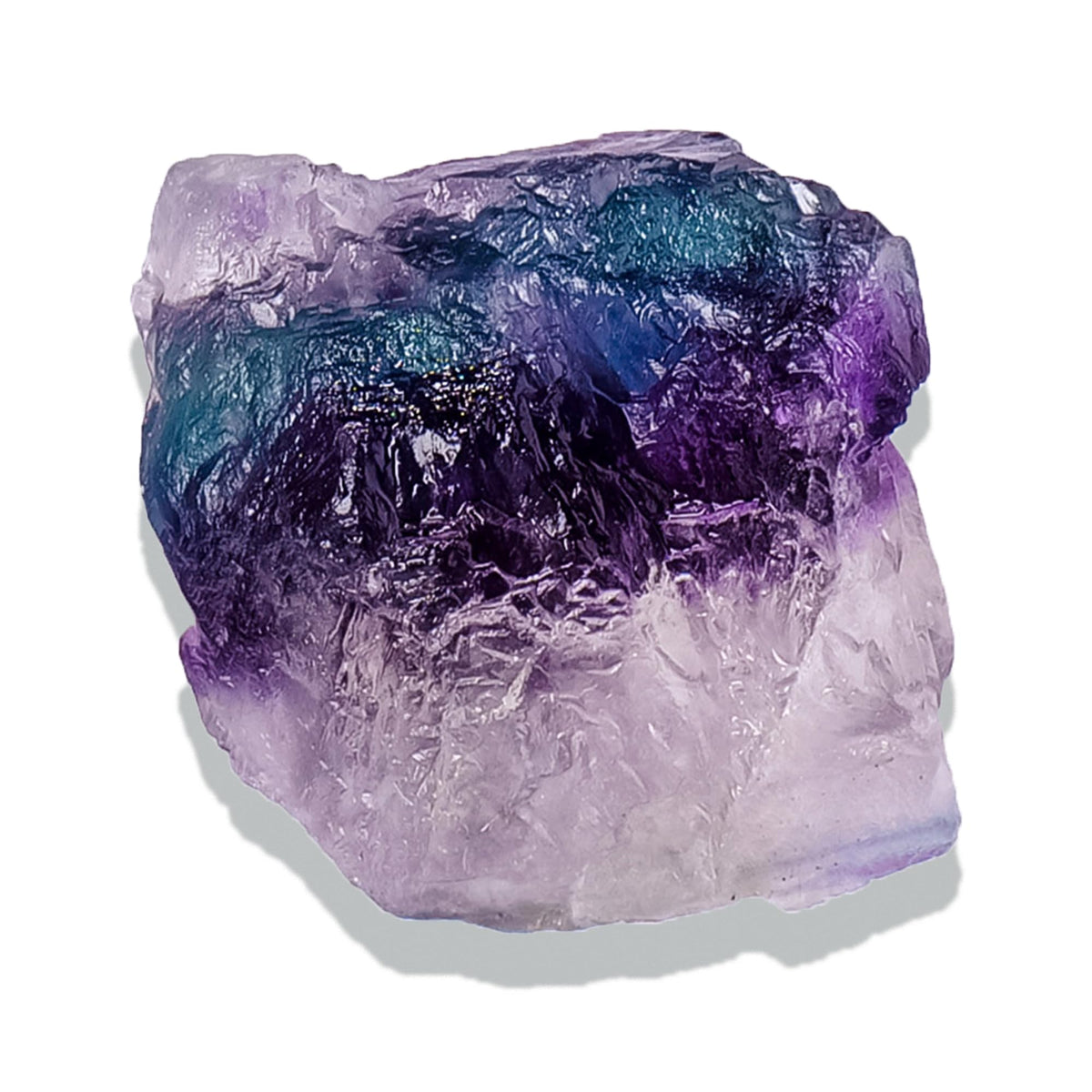 Apengshi Rainbow Fluorite raw stone ready for meditation and display.