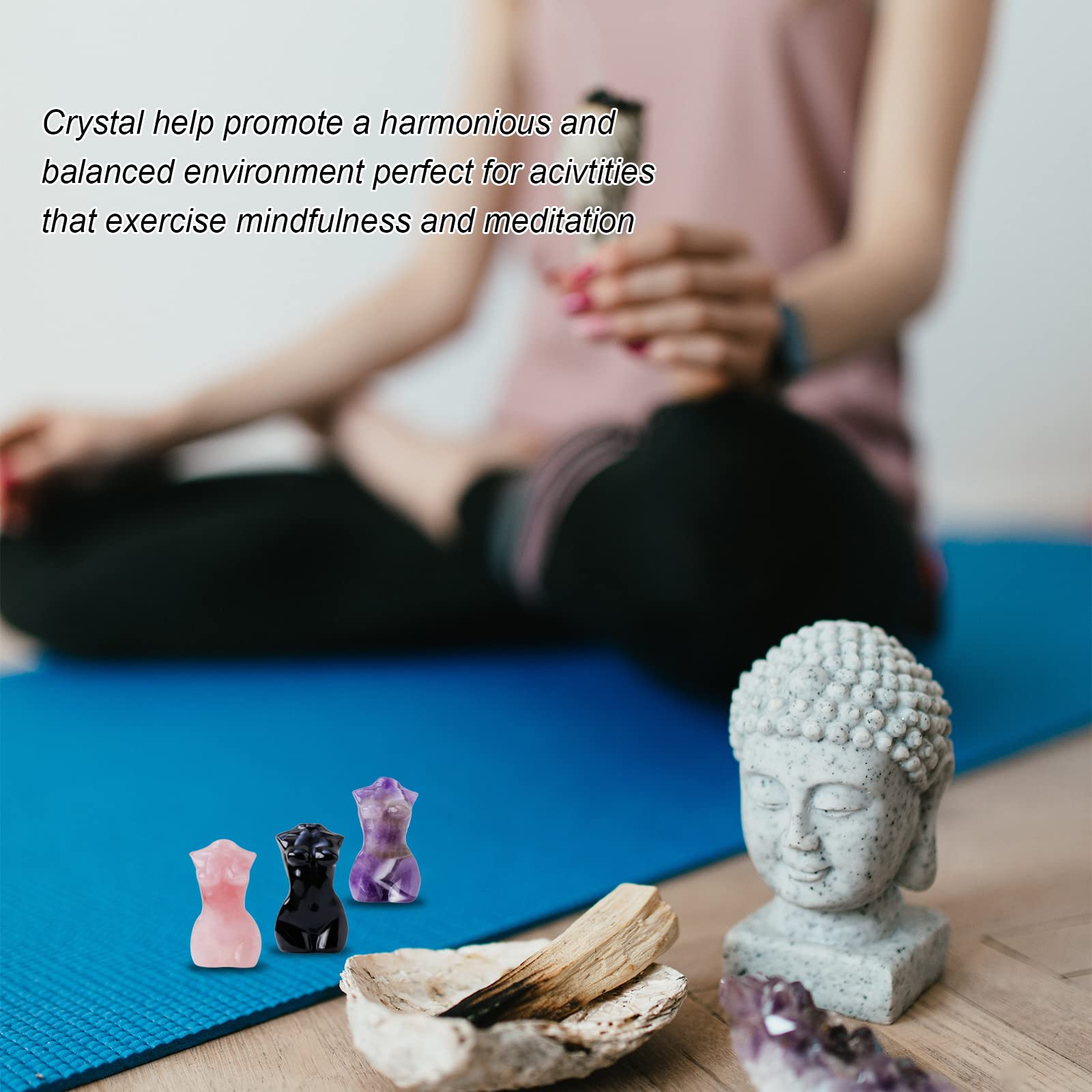 Apengshi rose quartz goddess living room ornament promotes serene ambiance.