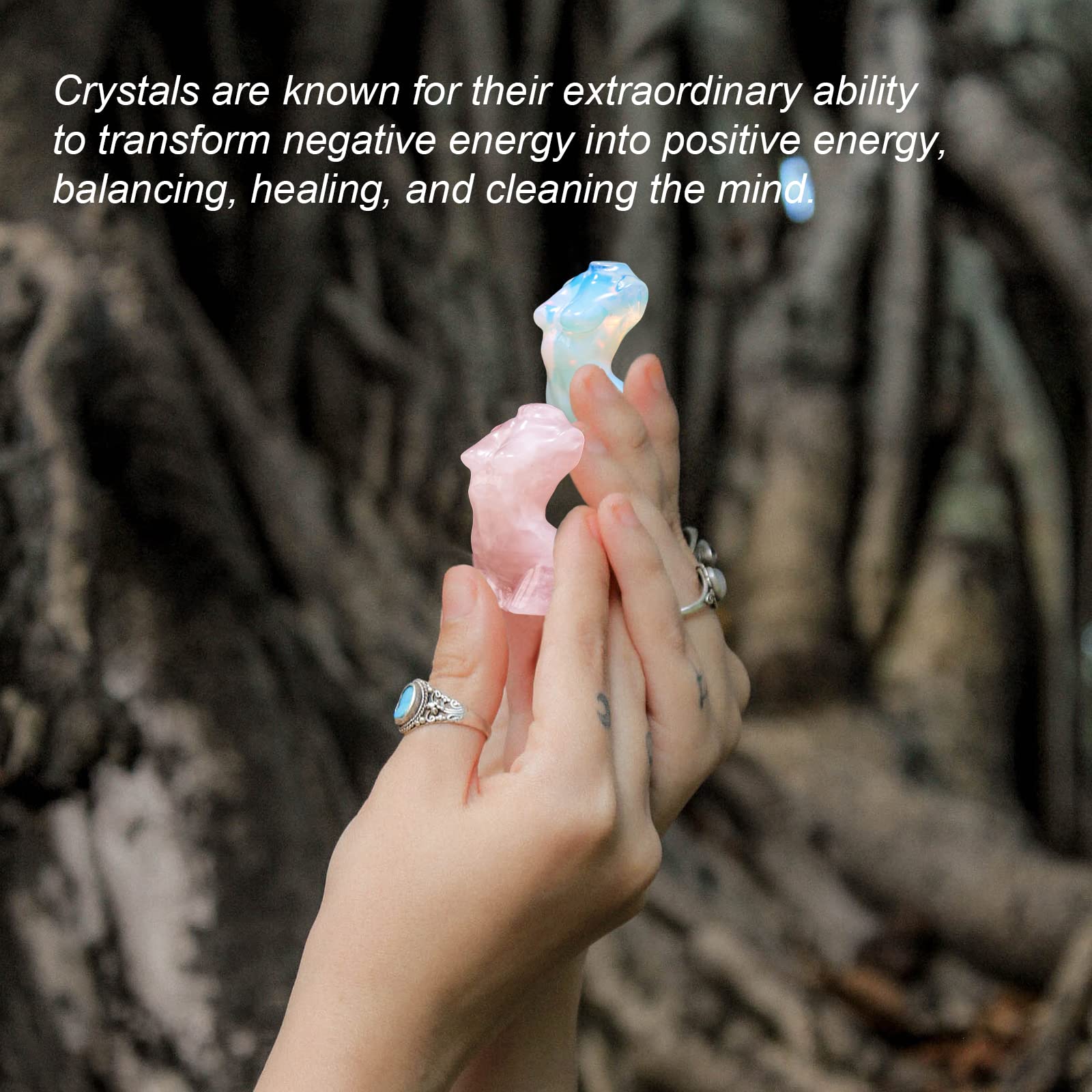 Apengshi rose quartz goddess meditation energy enhances inner reflection.