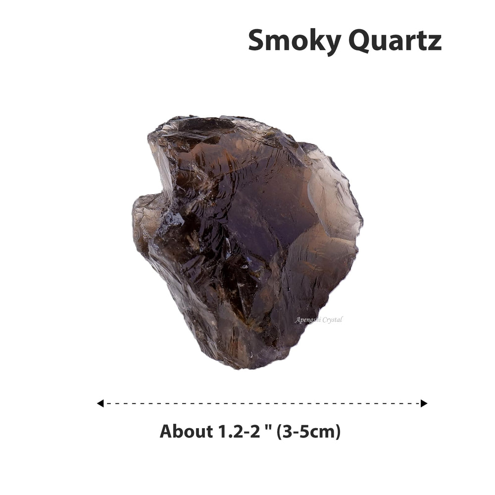 Close-up of Apengshi smoky quartz rough crystal showing natural texture