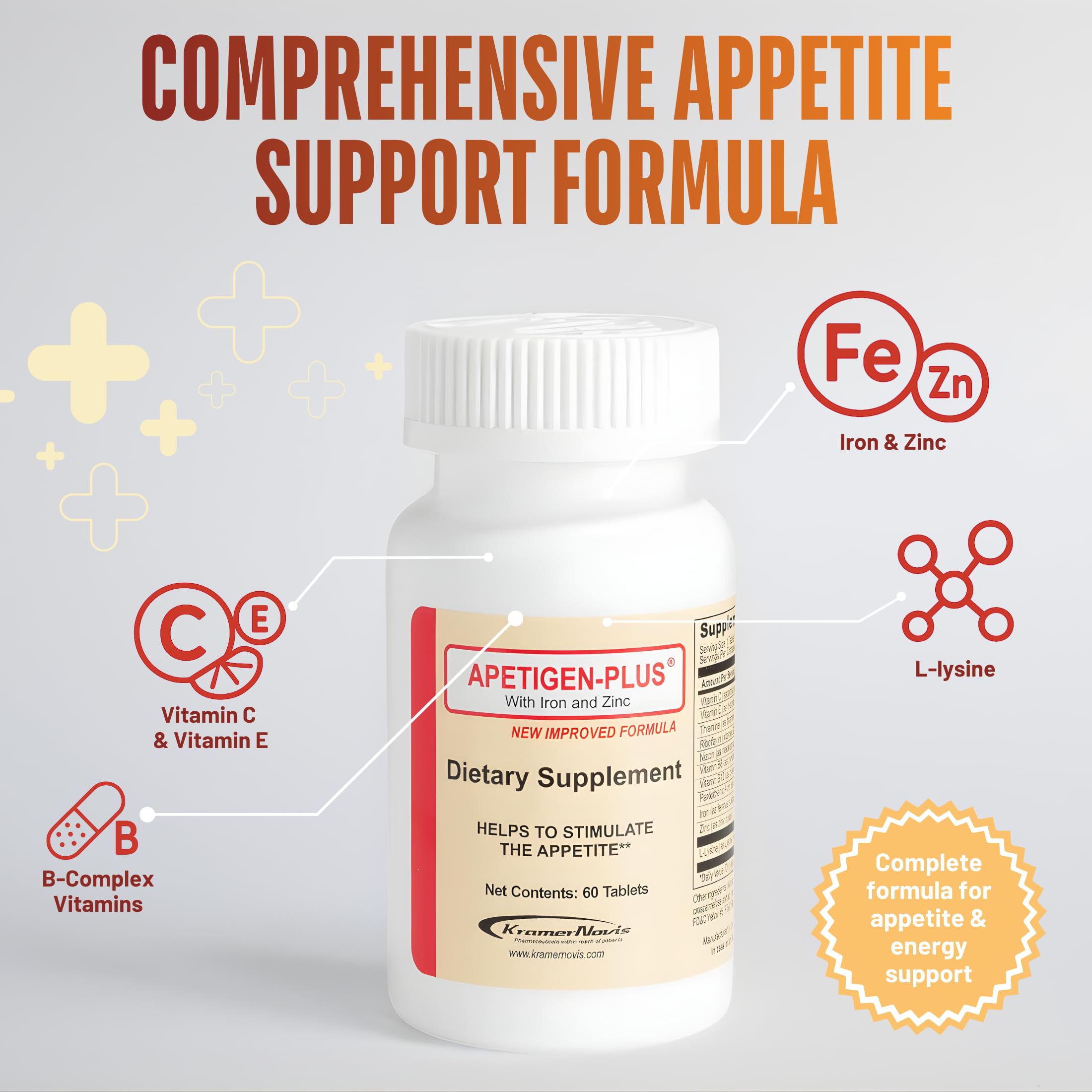 Vitamins C and E with B-complex and minerals for balanced nutrition.