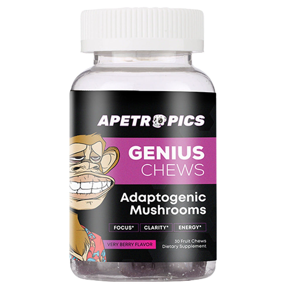 Apetropics Genius Chews berry gummy close-up for focused thinking