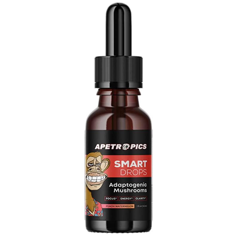 Apetropics Smart Drops bottle front view for natural adaptogen support and focus