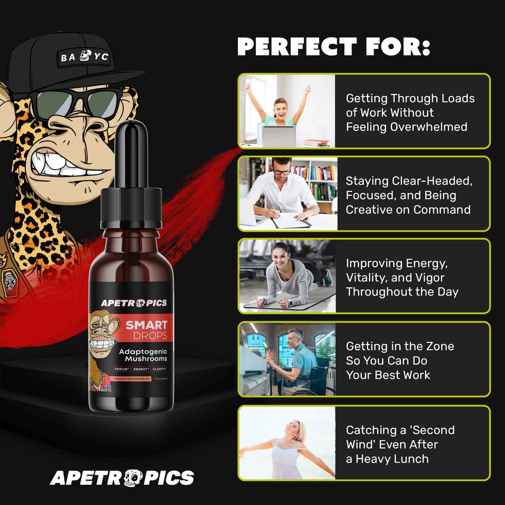 Apetropics Smart Drops flavor close-up with peach watermelon notes