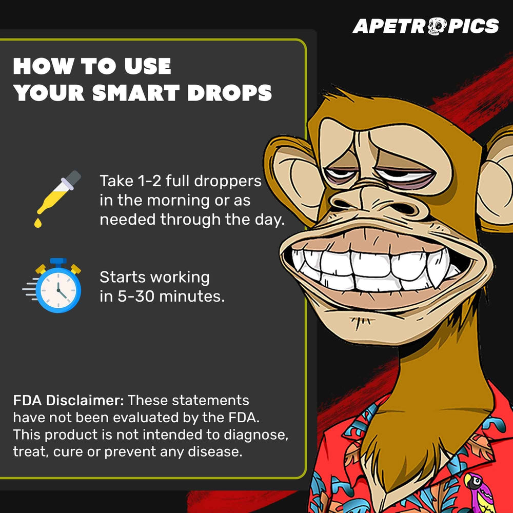Apetropics Smart Drops dropper in hand for quick focus boost