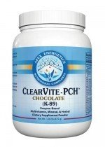 Apex Energetics Clearvite-PCH Chocolate bottle supports balanced energy with pea protein.