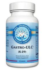Apex Energetics Gastro-ULC bottle showing licorice and L-glutamine formula for GI support.