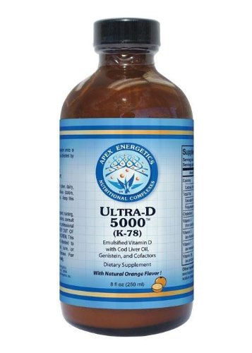 Apex Energetics Ultra-D 5000 emulsion with cod liver oil; convenient daily vitamin D