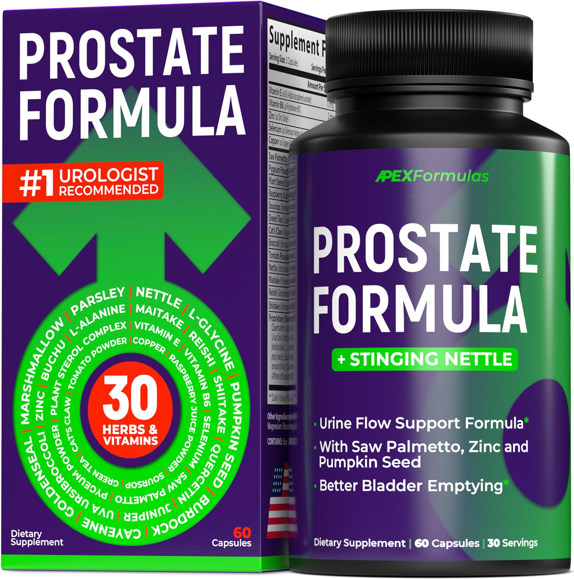 APEXFORMULAS Prostate Health pumpkin seed capsules for urinary comfort