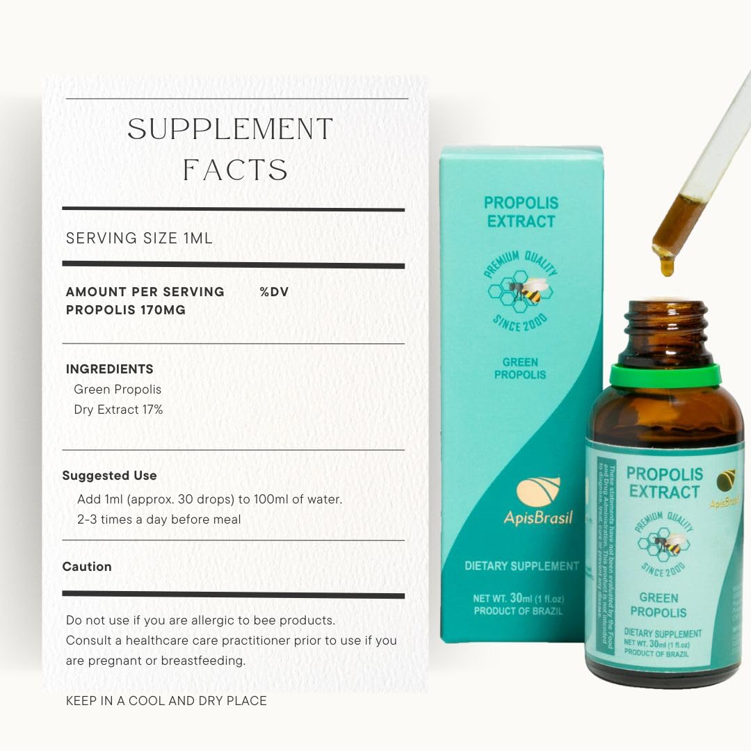 ApisBrasil Green Propolis artepillin-c graphic highlighting natural antioxidant content.