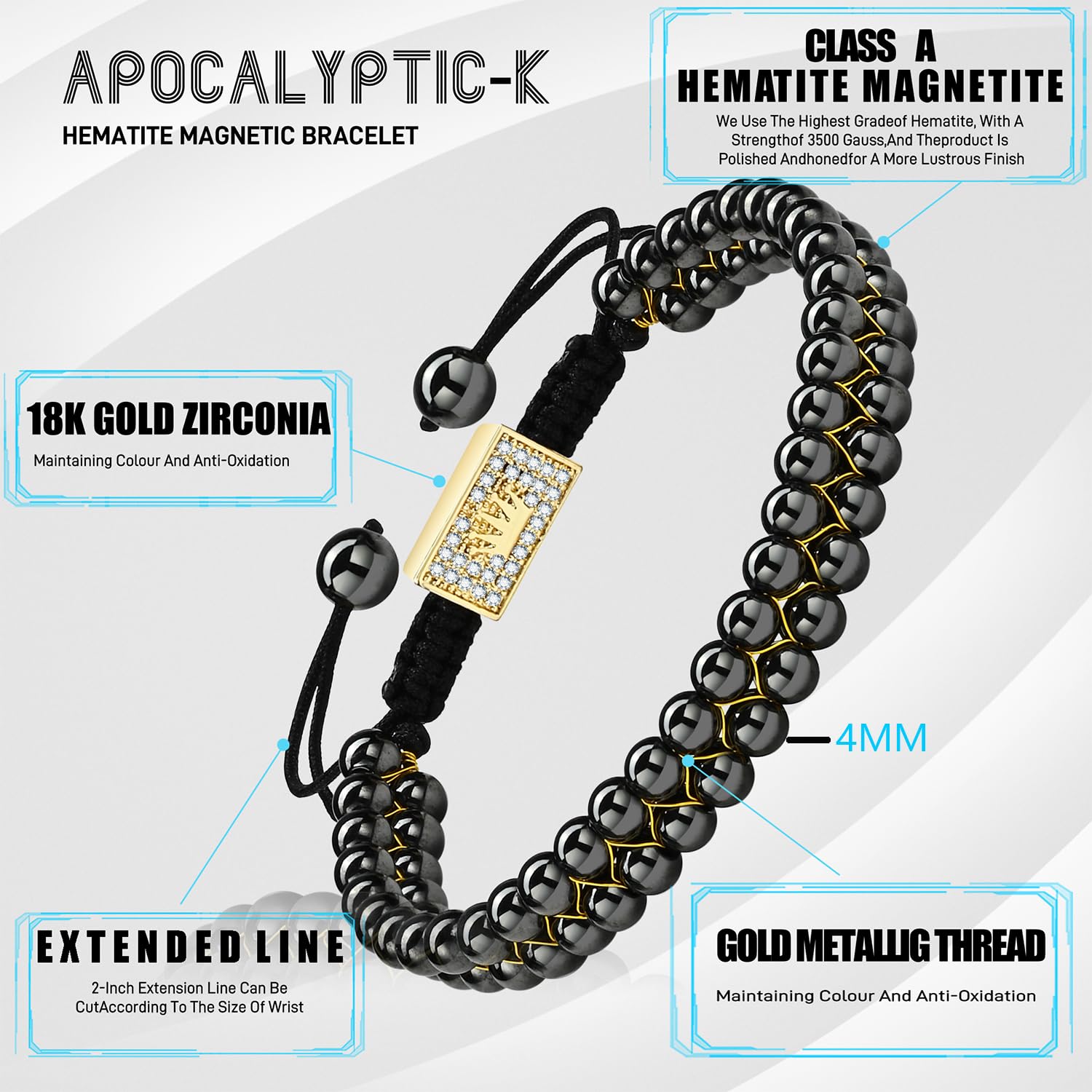 Apocalyptic-K zirconia inlay detail highlighting sparkling accents.