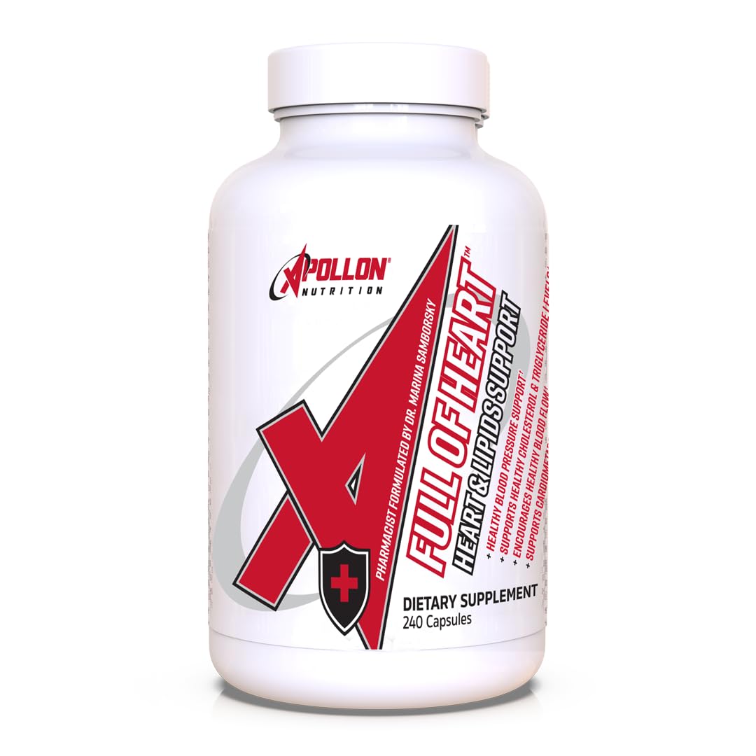 Apollon Full of Heart bottle label, premium cardiovascular support blend.