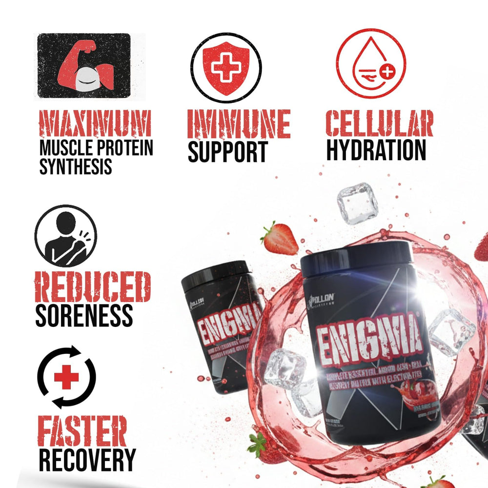 Apollon Nutrition Enigma electrolyte and osmolyte blend supporting hydration during workouts.