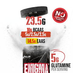 Apollon Nutrition Enigma label close-up showing transparent dosing and ingredients.