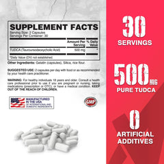 Apollon Nutrition Tudca dosage spoon with capsules suggests easy daily intake