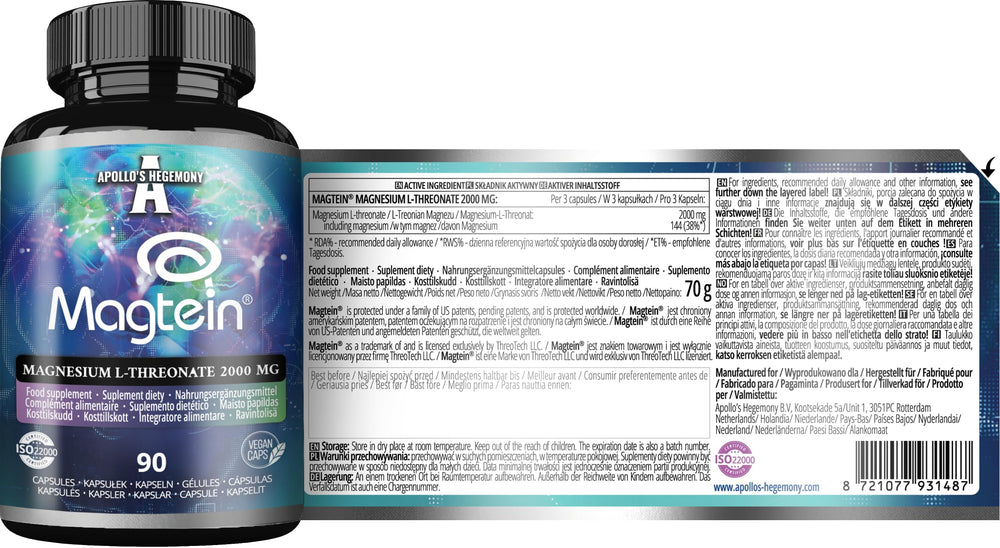 Magtein capsules closeup reveals vegan capsules for daily cognitive routines.