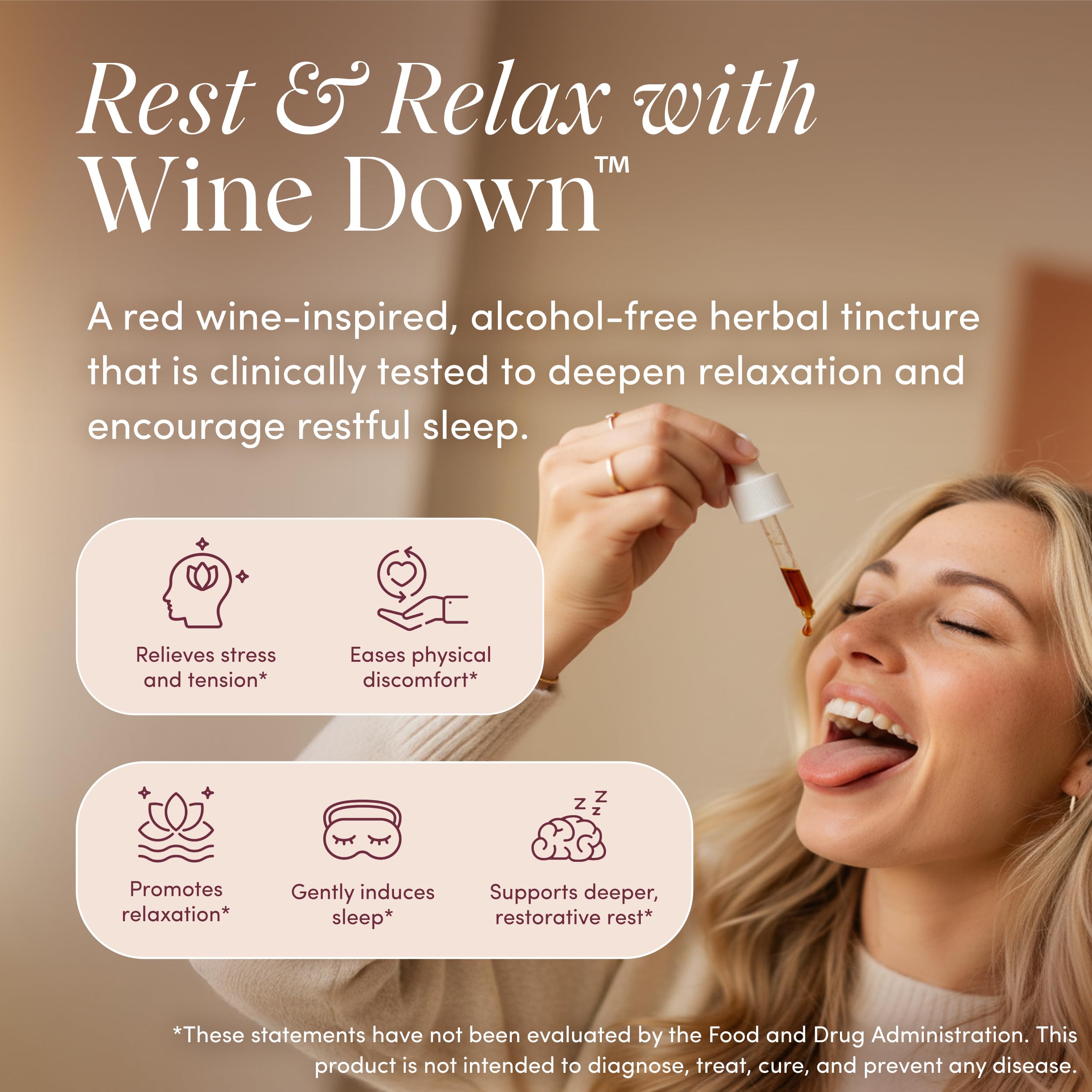 Apothékary Wine Down dropper dispensing for easy evening dosing