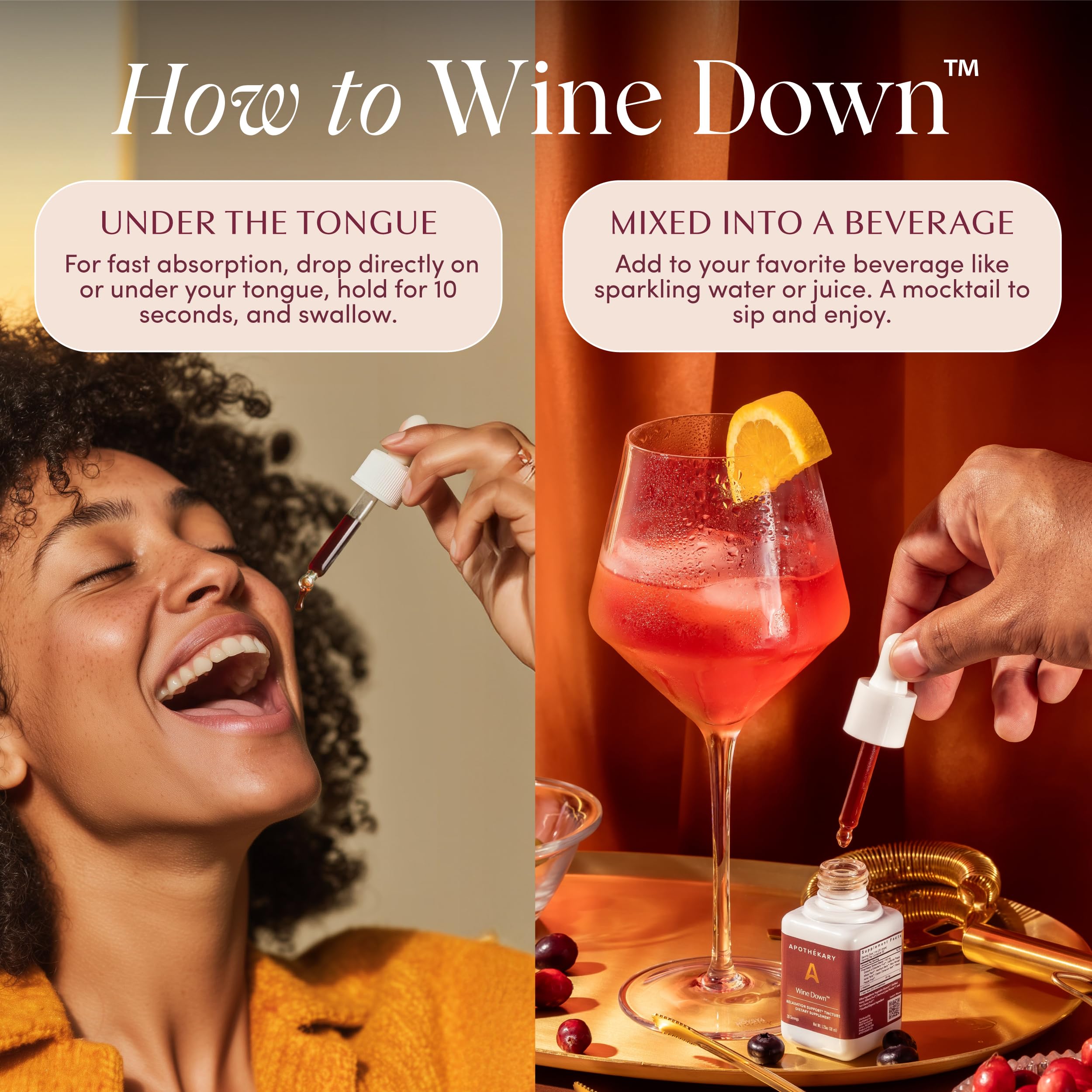 Apothékary Wine Down tart cherry note invites flavorful evening ritual