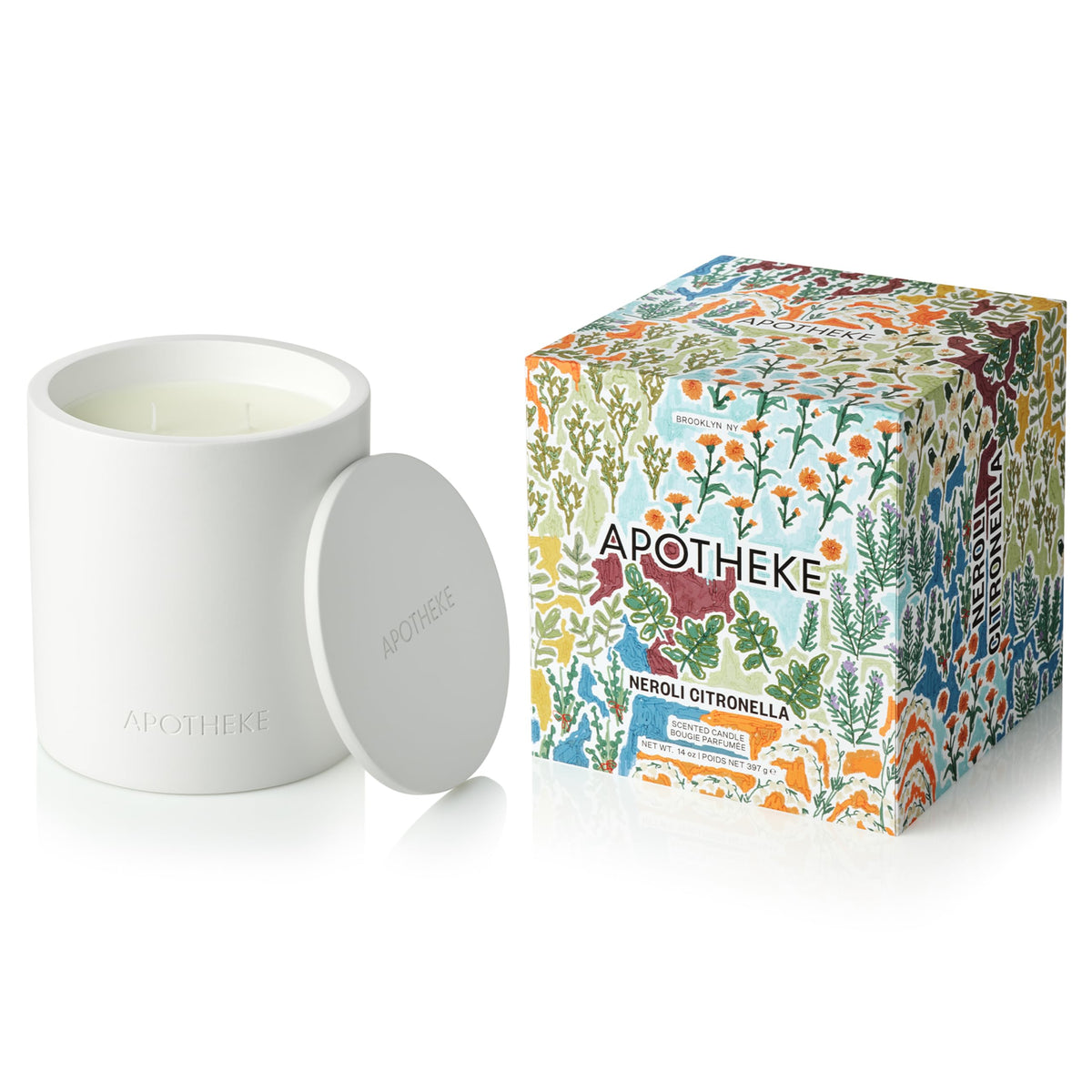 APOTHEKE Neroli Citronella jar candle for long-lasting home fragrance
