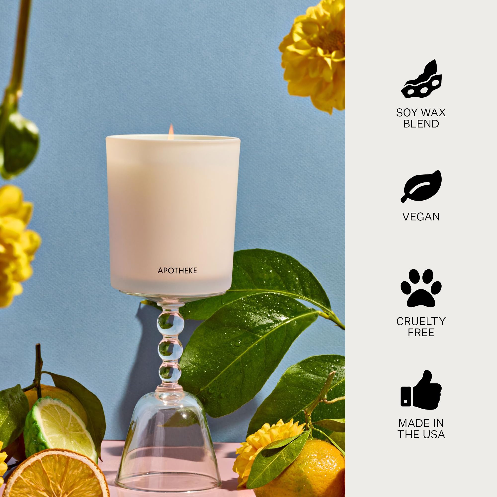 APOTHEKE Bergamot Tangerine candle flame glow enhancing ambience