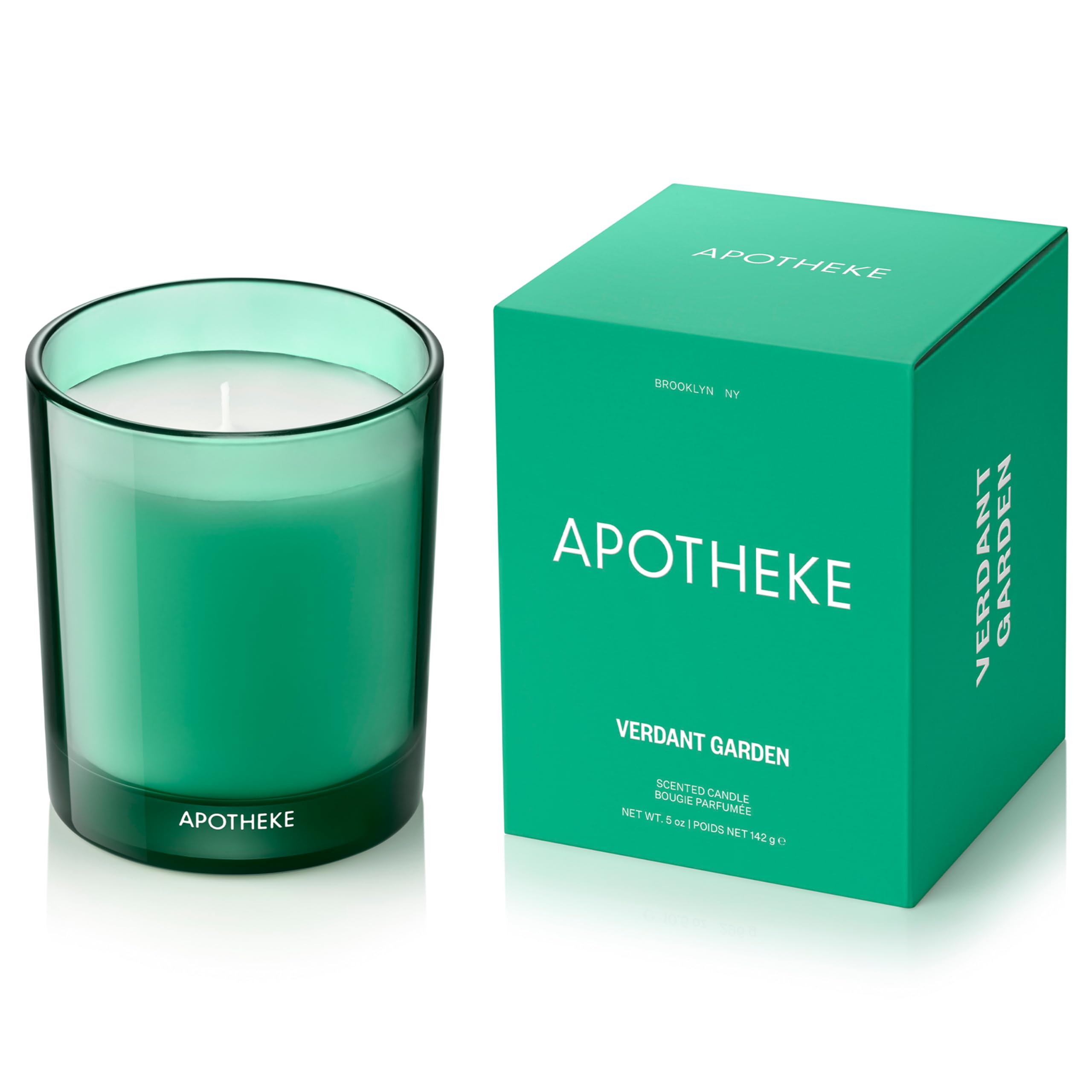 APOTHEKE Verdant Garden Petite Candle front view showcasing premium jar for cozy spaces