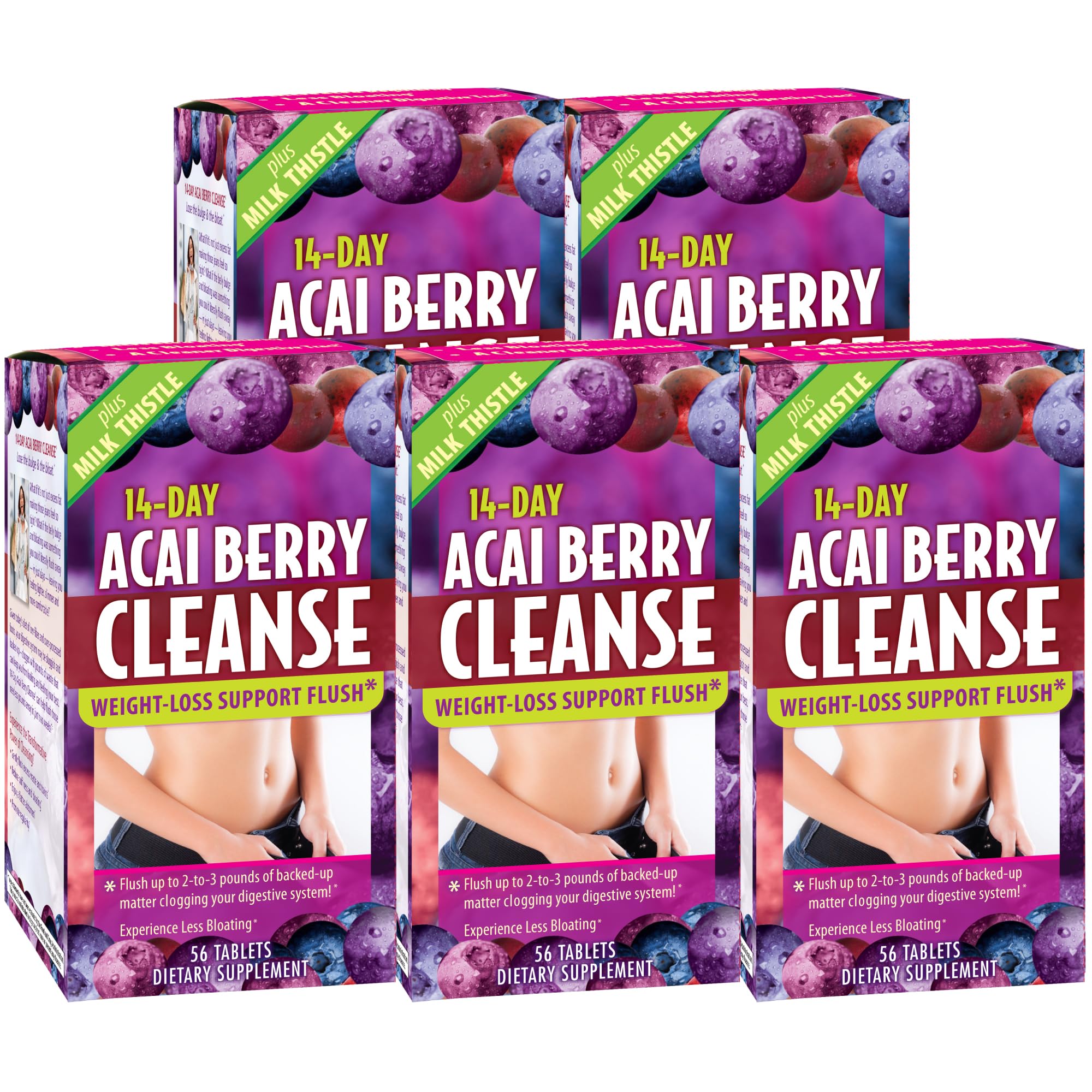 Applied Nutrition Acai Cleanse packaging displaying tablets for digestive comfort.