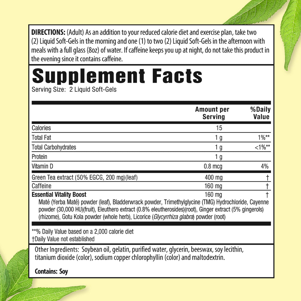 Applied Nutrition Green Tea Fat Burner soft gels ready for daily use.