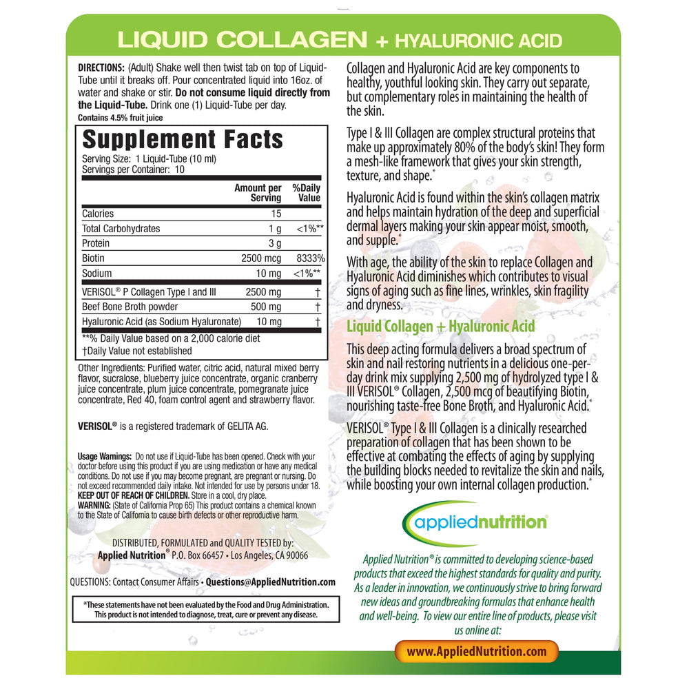 Applied Nutrition serving image demonstrates convenient on-the-go daily dose.