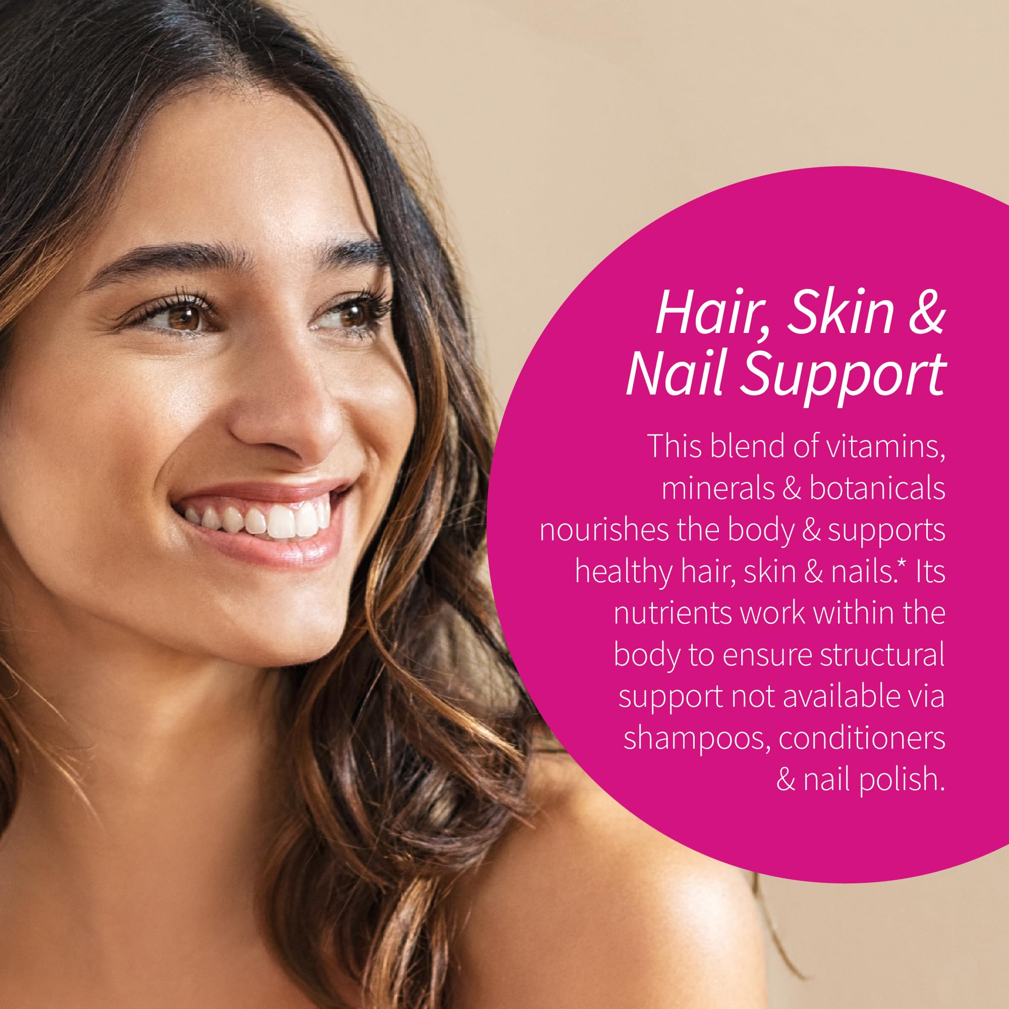 Applied Nutrition Longer Stronger Hair & Nails capsules close-up; hints at collagen support.