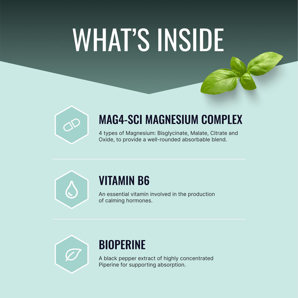 Approved Science Magnesium Complex bottle back outlining ingredients for informed dosing.