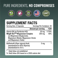 Approved Science Magnesium Complex label info shows vegan, non-GMO quality.