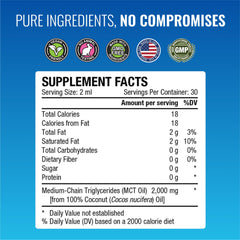 Approved Science MCT Oil cap shows clear ingredient panel.
