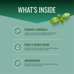 Close-up of Approved Science Multi-Vitamin label highlighting full-spectrum nutrients