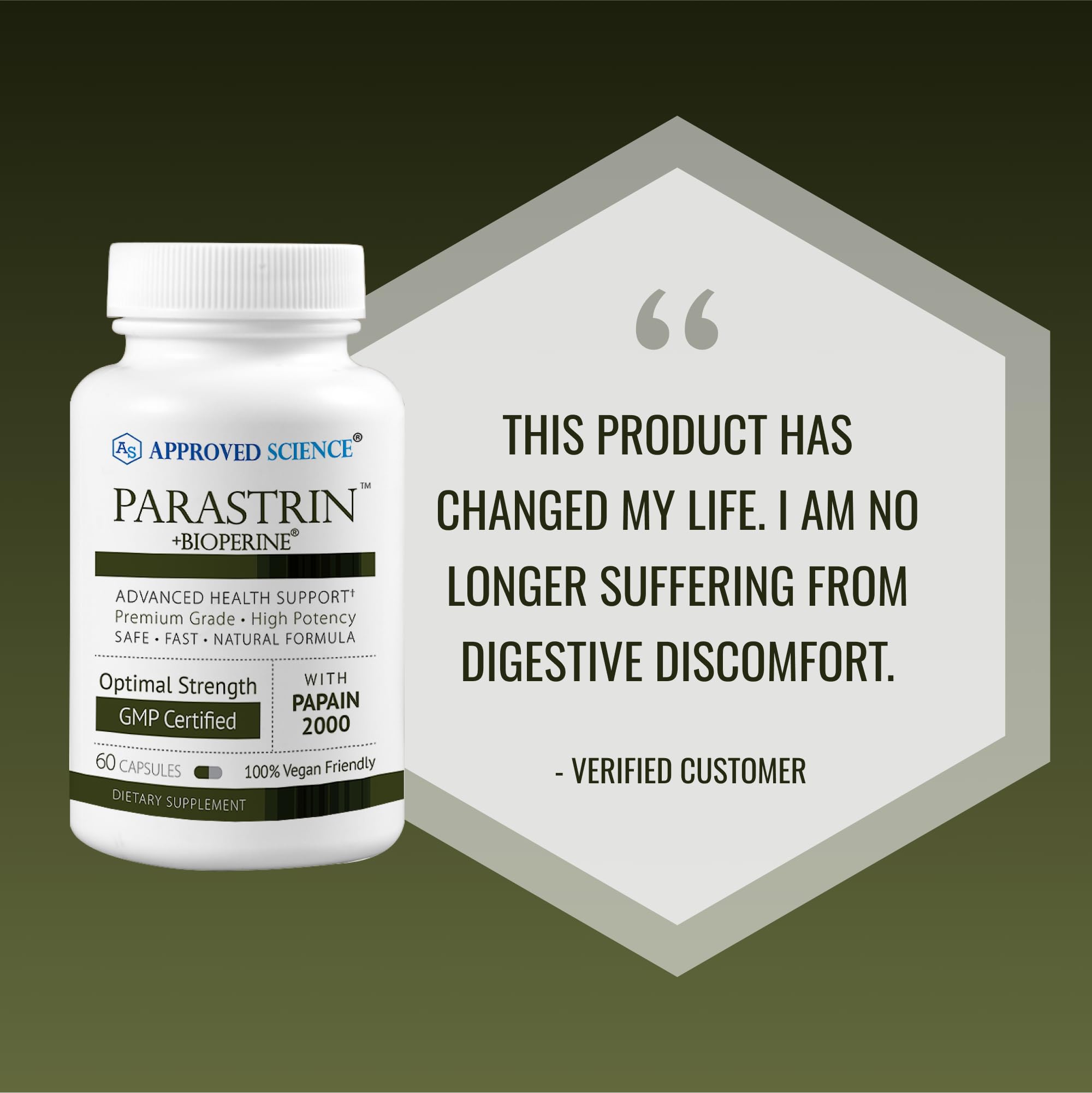 Approved Science Parastrin BioPerine image illustrating enhanced absorption