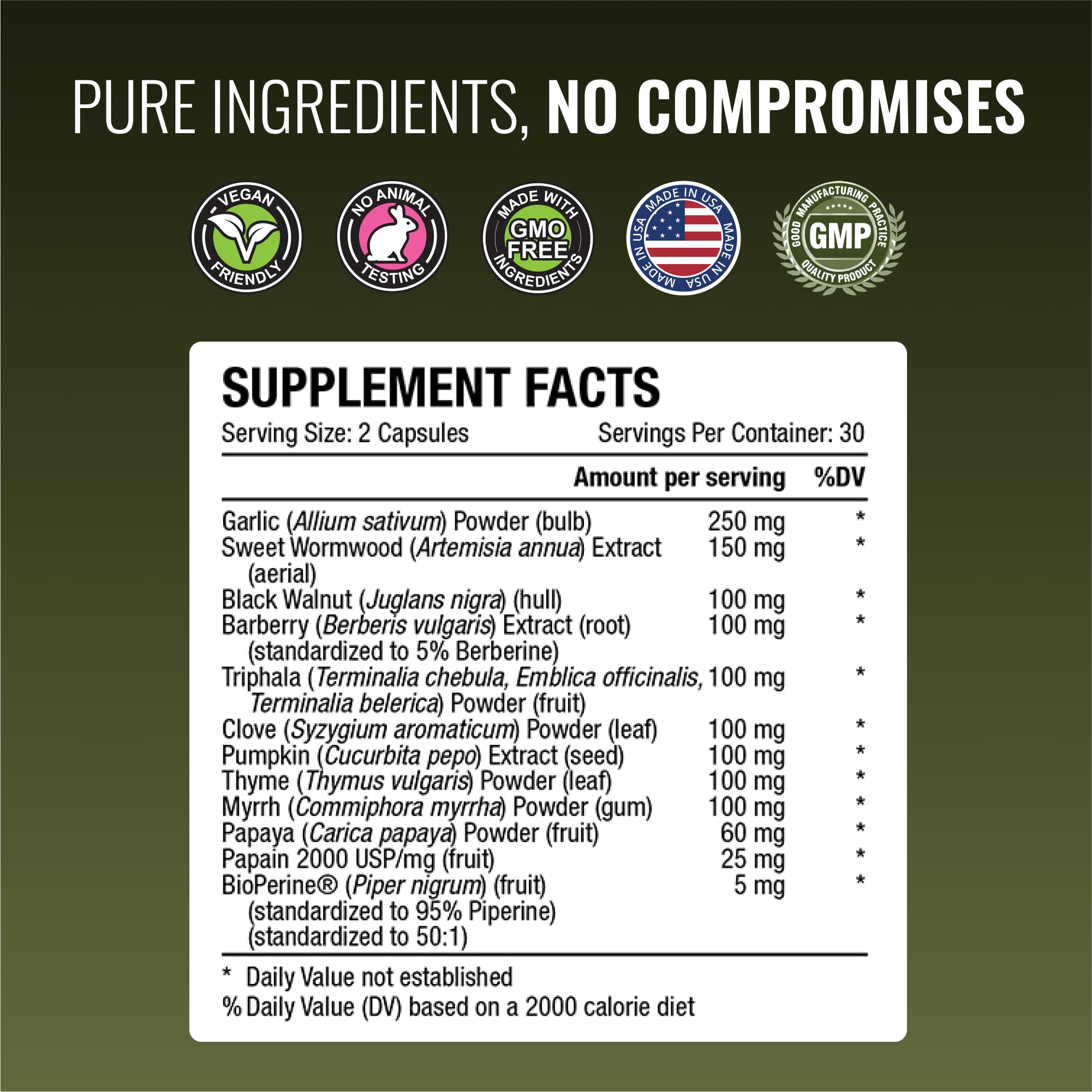 Approved Science Parastrin garlic ingredient visual emphasizing herbal strength