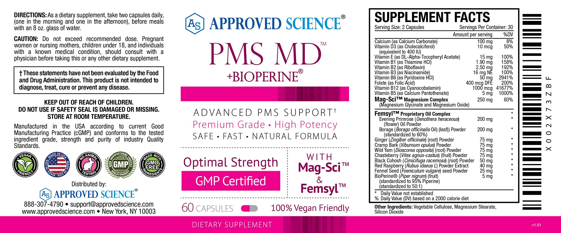 Vegan, USA-made PMS MD packaging ready for trusted use