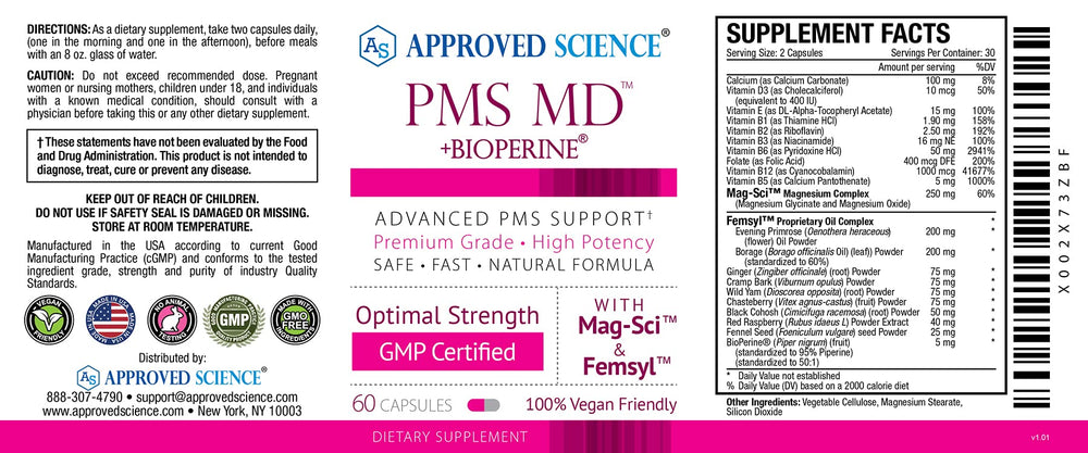 Vegan, USA-made PMS MD packaging ready for trusted use