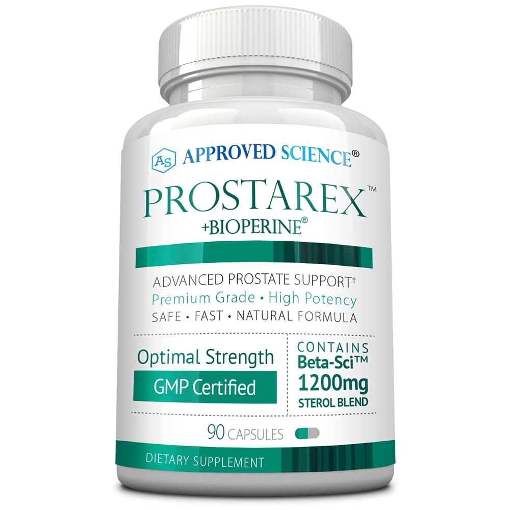 Approved Science Prostarex bottle front displaying compact daily-use packaging for potential prostate support